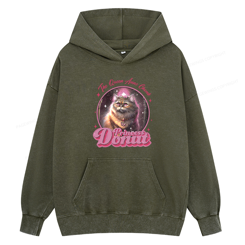 Pagewing Princess Donut Unisex Washed Hoodie