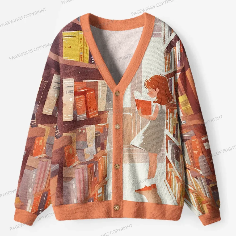 Pagewings Book Girl Unisex Ugly Cardigan Sweaters