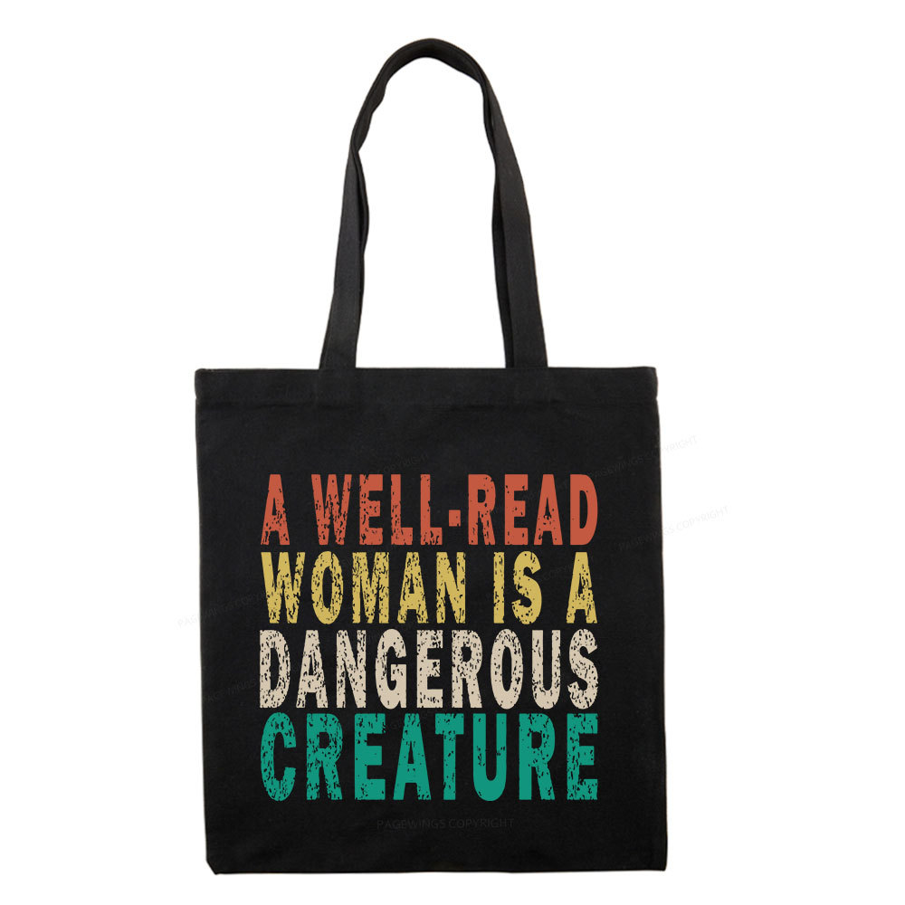 Pagewings A Well-Read Woman Is A Dangerous Creature Tote Bag