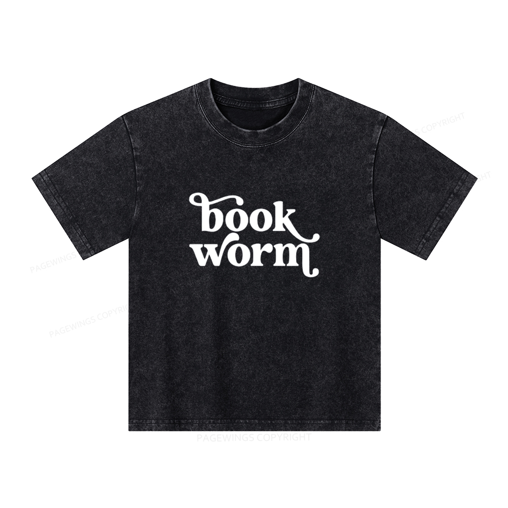 Pagewings Book Worm Unisex Kids Washed T-shirt