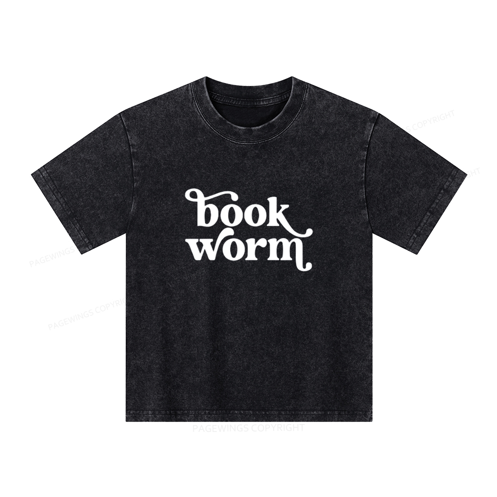 Pagewings Book Worm Unisex Kids Washed T-shirt