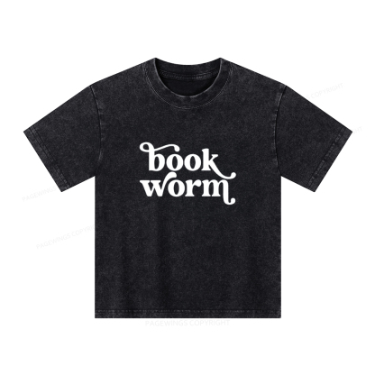 Pagewings Book Worm Unisex Kids Washed T-shirt