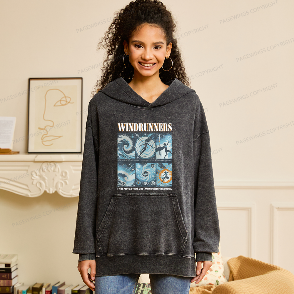 Pagewings Windrunners Unisex Washed Hoodie