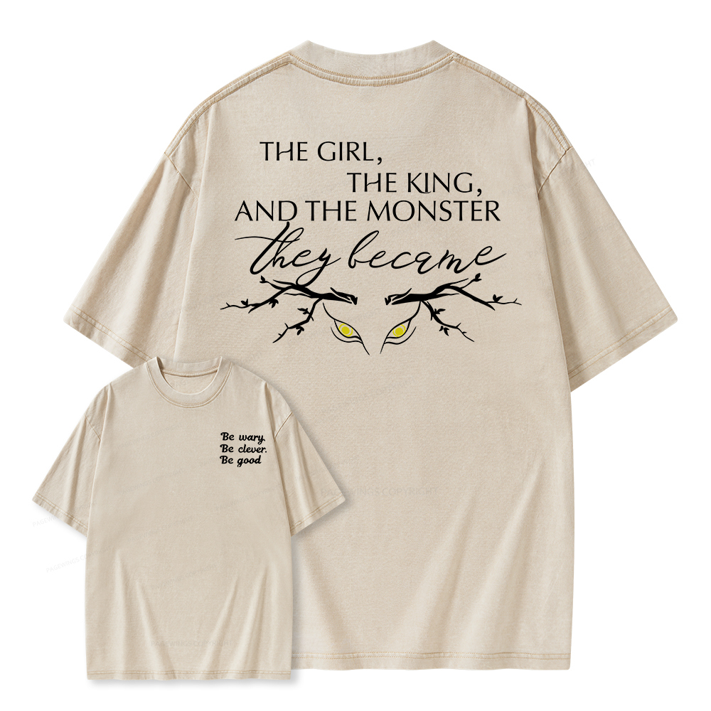 Pagewings Be Wary Be Clever Be Good Unisex Washed T-shirt