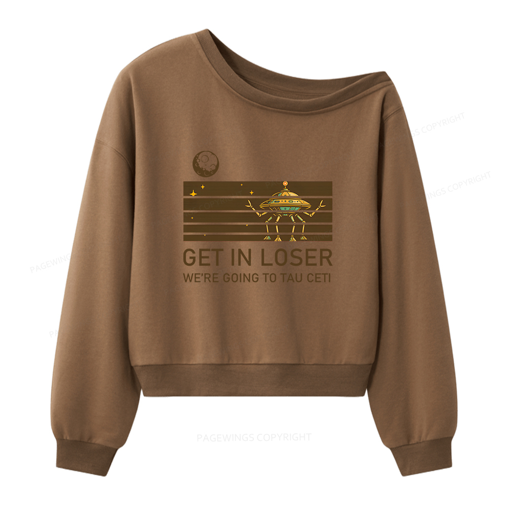 Pagewings Going to Tau Ceti Women Off Shoulder Sweatshirt