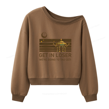 Pagewings Going to Tau Ceti Women Off Shoulder Sweatshirt