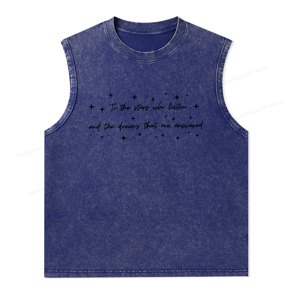 Pagewings To the Stars Who Listen Unisex Washed Tank Top