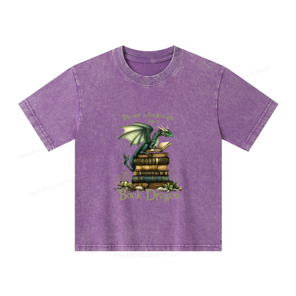 Pagewings Book Dragon Unisex Kids Washed T-shirt