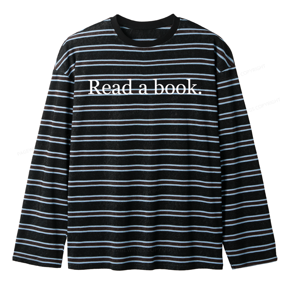 Pagewing Read a Book Unisex Striped Long Sleeve T-Shirt