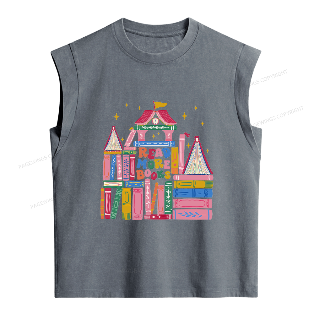 Pagewings Read More Books Women's Washed Tank Top