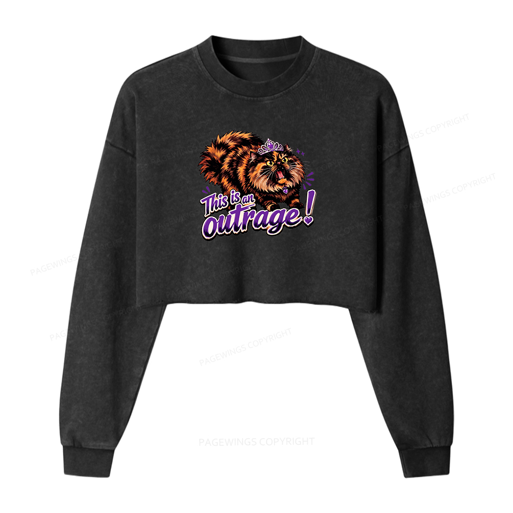 Pagewings Sci-Fi Bookish Washed Crop Sweatshirt