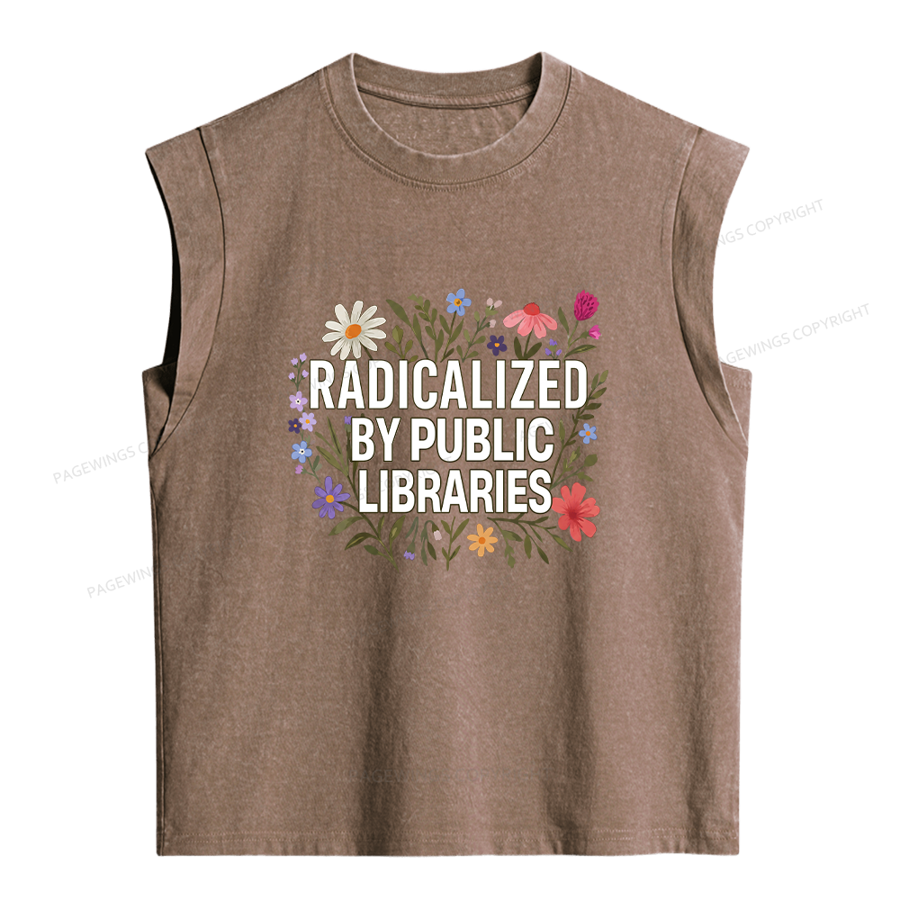 Pagewings Public Libraries Women's Washed Tank Top