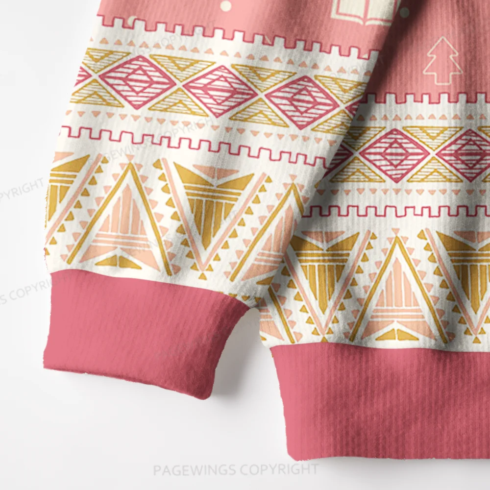 Pagewings It's A Beautiful Day To Read A Book Unisex Ugly Knit Sweatshirt