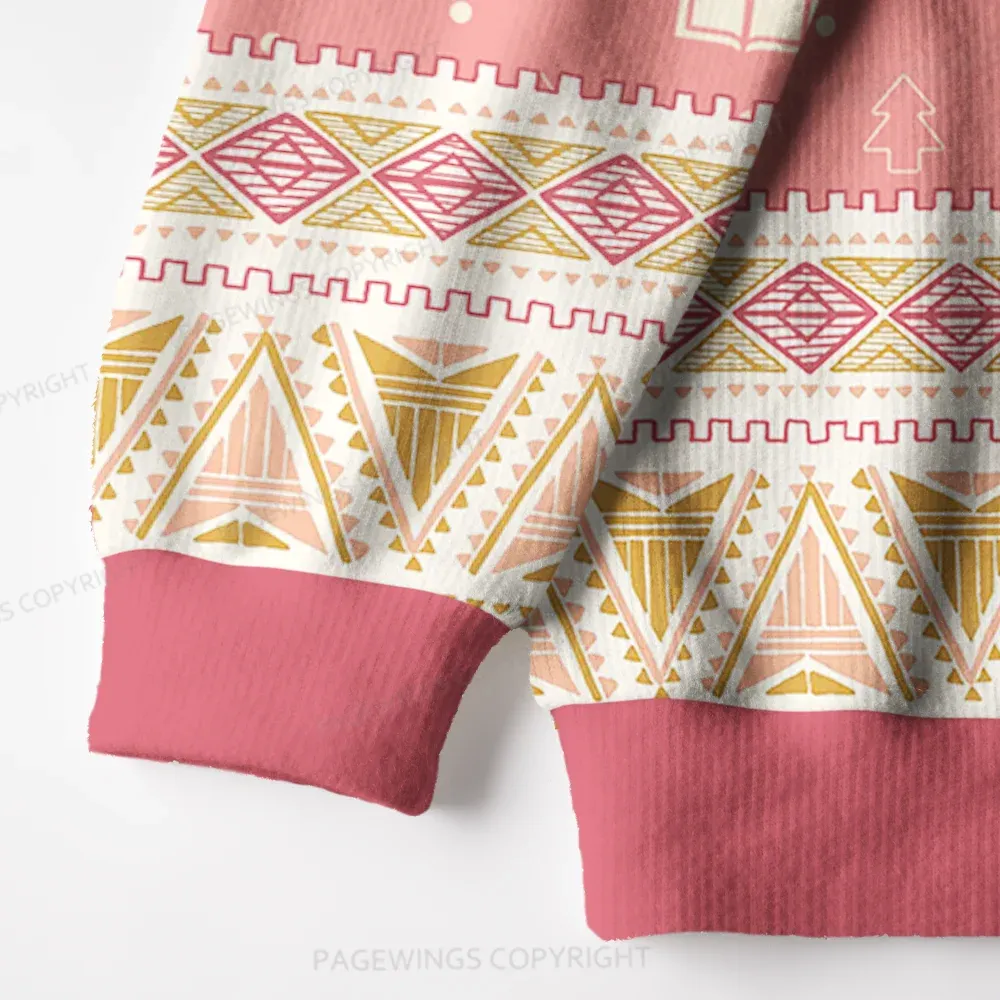 Pagewings It's A Beautiful Day To Read A Book Unisex Ugly Knit Sweatshirt
