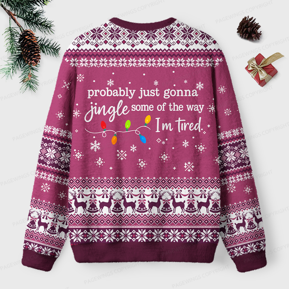 Pagewings Christmas Jingle Song Unisex Ugly Light Knit Sweatshirt