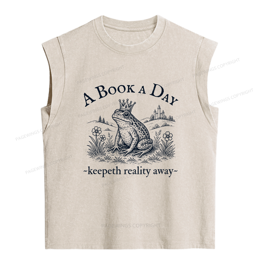 Pagewings A Book A Day Women's Washed Tank Top