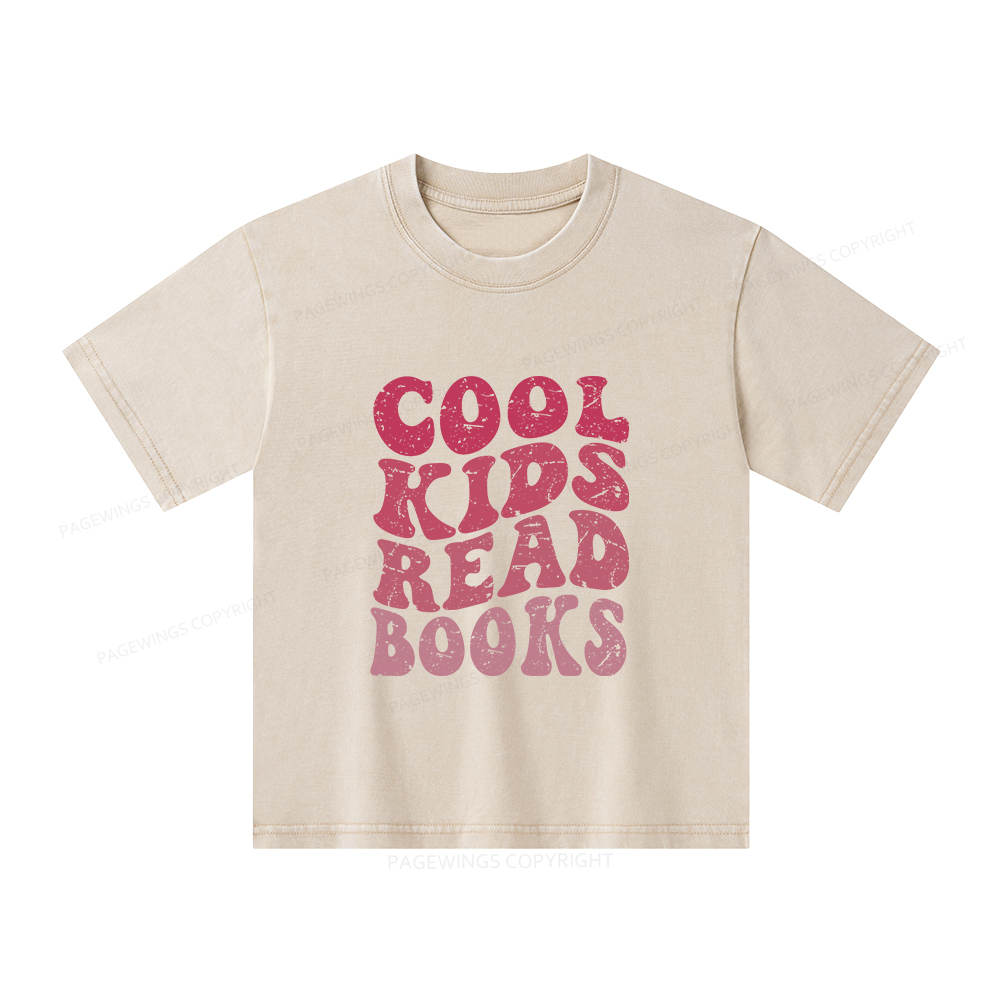 Pagewings Library Reader Book Nerd Unisex Kids Washed T-shirt
