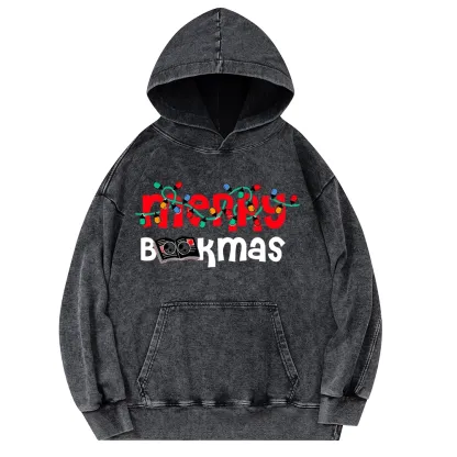 Pagewings Christmas Book Unisex Washed Hoodie