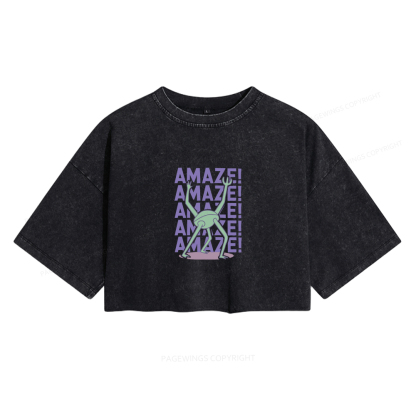 Pagewings Rocky Amaze Women's Washed Cropped T-shirt