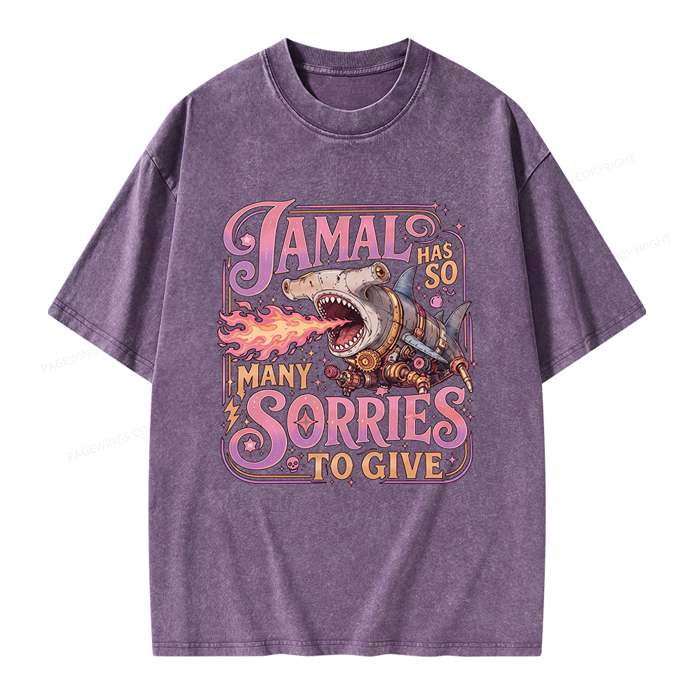 Pagewings So Many Sorries To Give Unisex Washed T-shirt