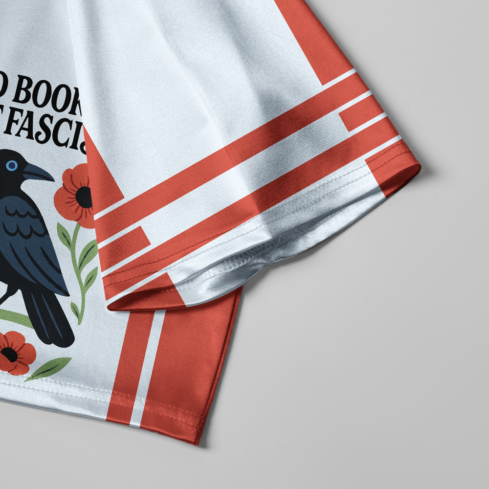 Pagewings Read Books Fight Fascism Women's Cropped Jersey