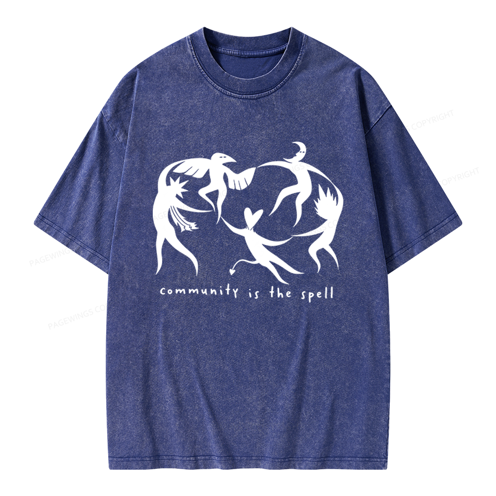 Pagewings Community is the Spell Unisex Washed T-shirt