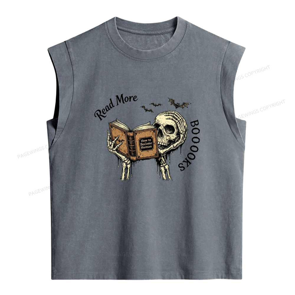 Pagewings Read More Books Women's Washed Tank Top