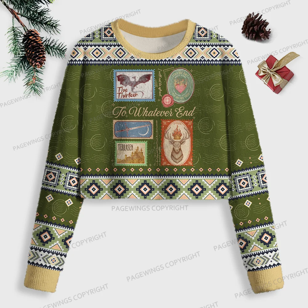 Pagewings To Whatever End Women Ugly Crop Sweatshirt