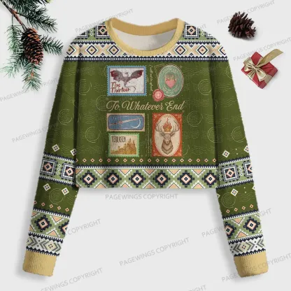 Pagewings To Whatever End Women Ugly Crop Sweatshirt