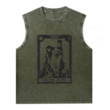 Pagewings Girls Will Be Girls Unisex Washed Tank Top