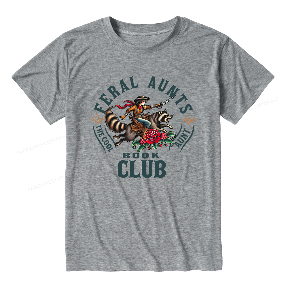 Pagewings Feral Aunt Social Book Club Unisex Heather T-Shirt