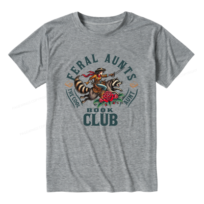 Pagewings Feral Aunt Social Book Club Unisex Heather T-Shirt