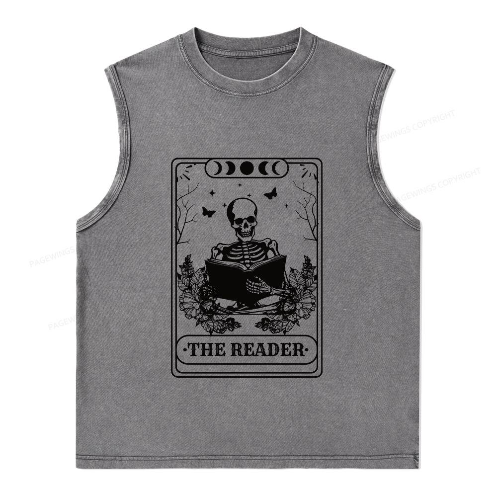 Pagewings The Reader Unisex Washed Tank Top