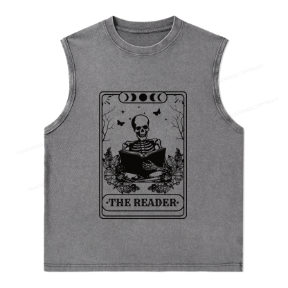 Pagewings The Reader Unisex Washed Tank Top