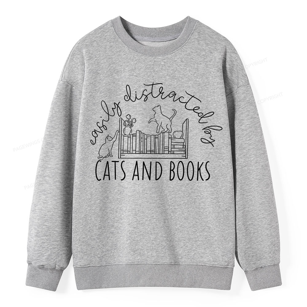 Pagewing Cute Cats And Books  Unisex Classic Sweatshirt