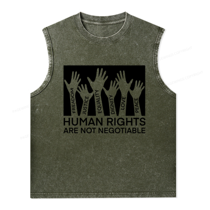 Pagewings Human Rights Are Not Negotiable Unisex Washed Tank Top