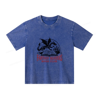 Pagewings Fantasy Readers Book Club Unisex Kids Washed T-shirt