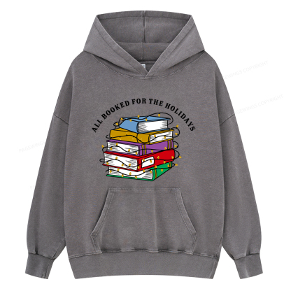 Pagewings Christmas All Booked For the Holidays Unisex Washed Hoodie