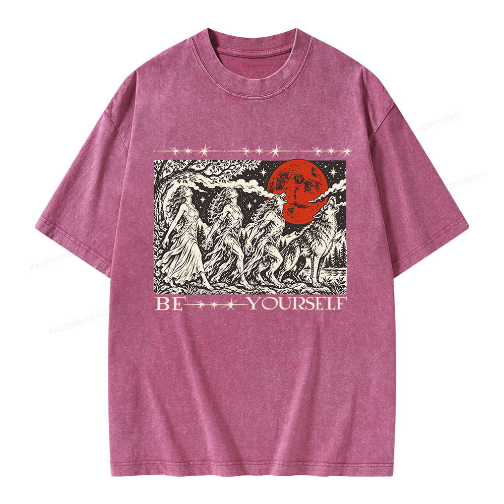 Pagewings Be Yourself Unisex Washed T-shirt