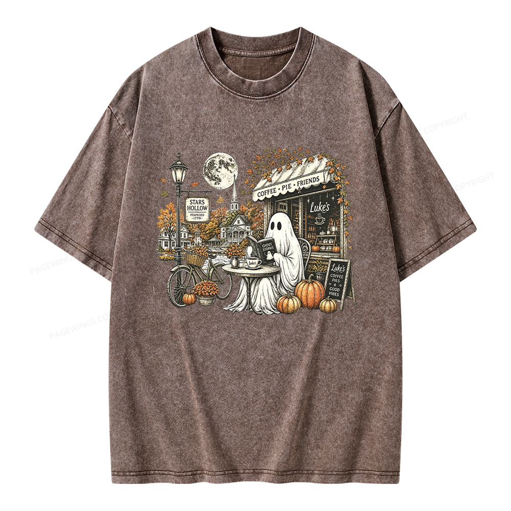 Pagewings Stars Hollow Ghost Unisex Washed T-shirt