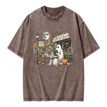 Pagewings Stars Hollow Ghost Unisex Washed T-shirt