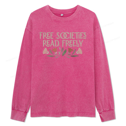 Pagewings Read Freely Unisex Washed Long Sleeve T-shirt