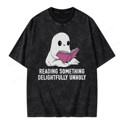 Pagewings reading something delightfully unholy Unisex Washed T-shirt