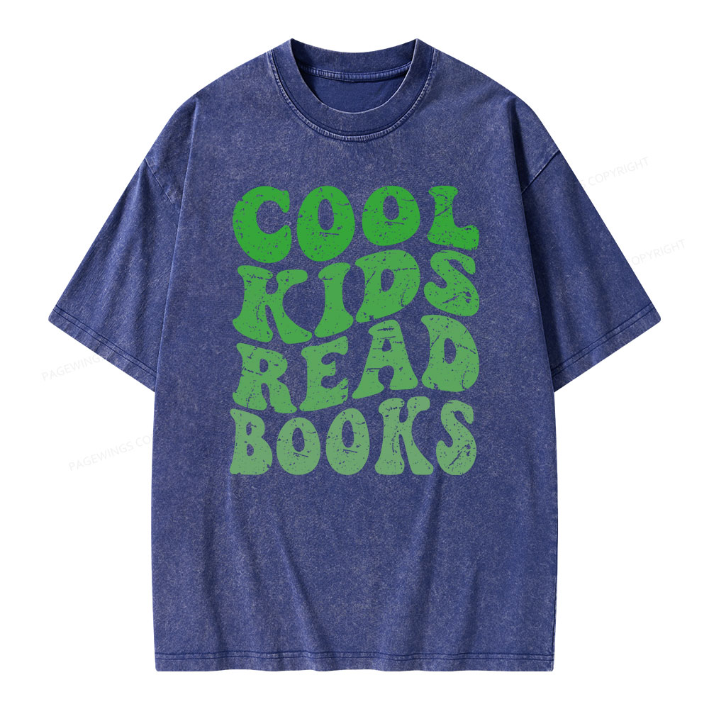 Pagewings cool kids read books Unisex Washed T-shirt