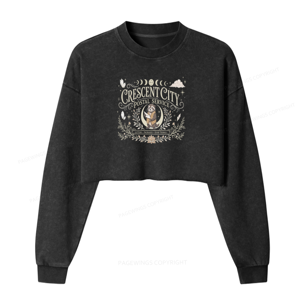Pagewing Fantastic Reader Washed Crop Sweatshirt