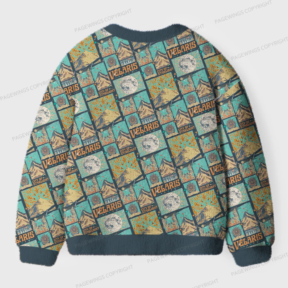 Pagewings Velaris Map Unisex Ugly Cardigan Sweaters