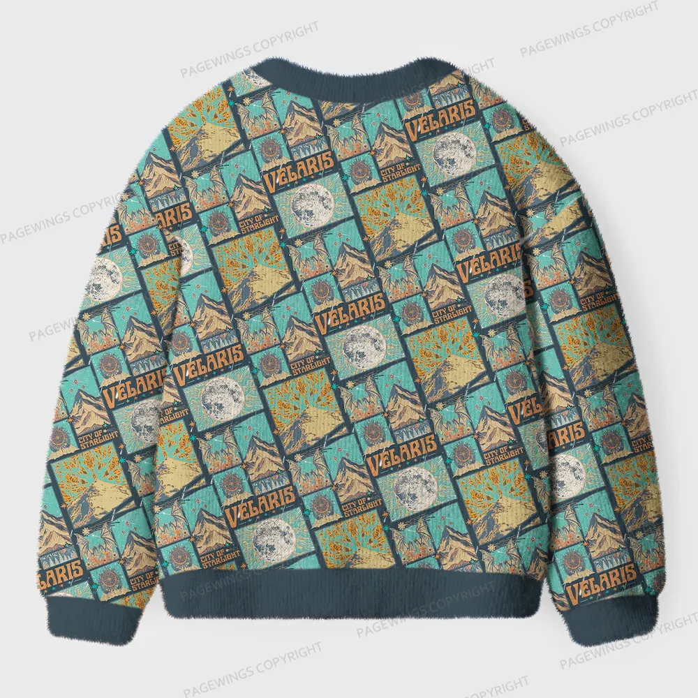 Pagewings Velaris Map Unisex Ugly Cardigan Sweaters
