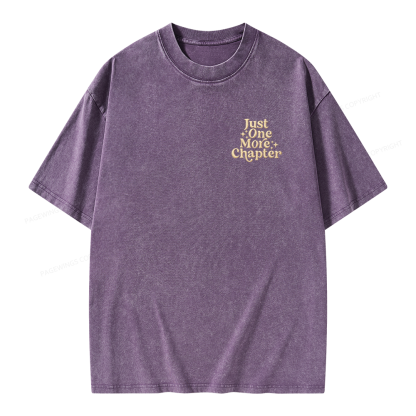 Pagewings Embroidered Just One More Chapter Unisex Washed T-shirt