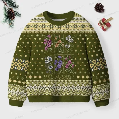 Pagewings The World Will Be Saved Unisex Ugly Knit Sweatshirt