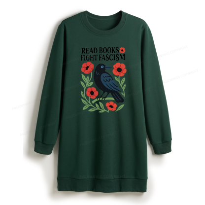 Pagewings Read Books Fight Fascism Sweatshirt Dress